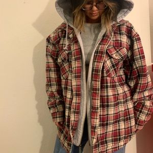 Men’s over sized hooded flannel jacket 🧥